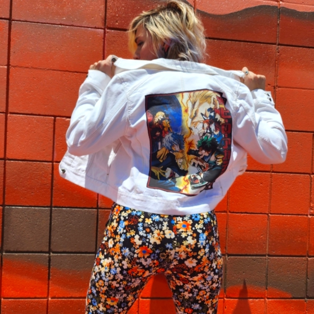 White MY HERO ACADEMIA Jean Jacket